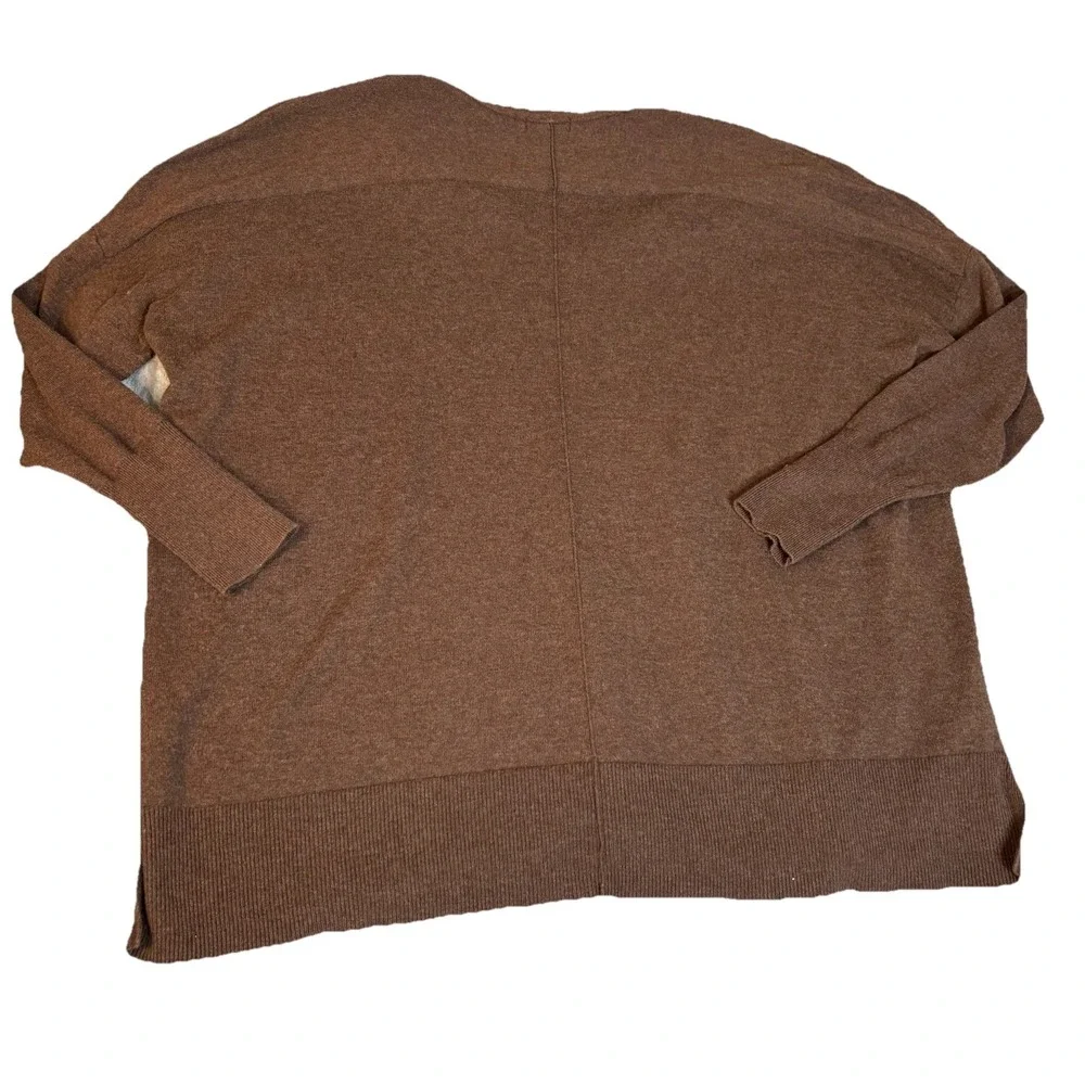 Eddie Bauer XL Chocolate Brown Cotton Nylon Cable Knit Pullover‎ Sweater Casual